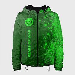 Куртка с капюшоном женская Gears of War - green gradient по-вертикали, цвет: 3D-черный