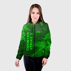 Куртка с капюшоном женская Counter Strike 2 - green gradient вертикально, цвет: 3D-черный — фото 2
