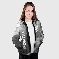 Куртка с капюшоном женская Portal - grey gradient вертикально, цвет: 3D-черный — фото 2