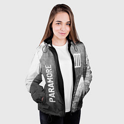 Куртка с капюшоном женская Paramore - grey gradient вертикально, цвет: 3D-черный — фото 2