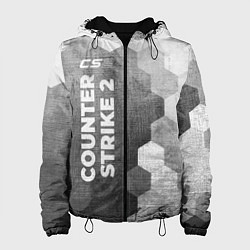 Куртка с капюшоном женская Counter Strike 2 - grey gradient по-вертикали, цвет: 3D-черный