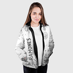 Куртка с капюшоном женская Ramones - white gradient вертикально, цвет: 3D-черный — фото 2