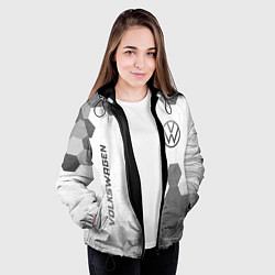 Куртка с капюшоном женская Volkswagen - white gradient вертикально, цвет: 3D-черный — фото 2
