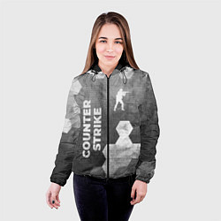 Куртка с капюшоном женская Counter Strike - grey gradient вертикально, цвет: 3D-черный — фото 2