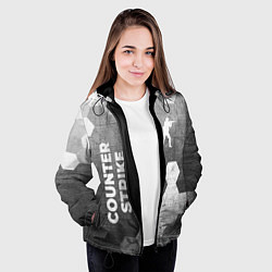 Куртка с капюшоном женская Counter Strike - grey gradient вертикально, цвет: 3D-черный — фото 2