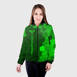 Куртка с капюшоном женская The Last Of Us - green gradient по-вертикали, цвет: 3D-черный — фото 2