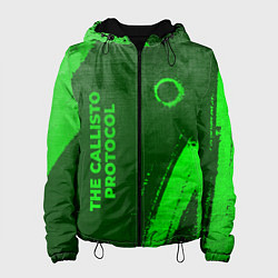 Куртка с капюшоном женская The Callisto Protocol - green gradient вертикально, цвет: 3D-черный