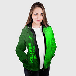 Куртка с капюшоном женская Hollywood Undead - green gradient по-вертикали, цвет: 3D-черный — фото 2