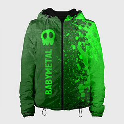 Куртка с капюшоном женская Babymetal - green gradient по-вертикали, цвет: 3D-черный