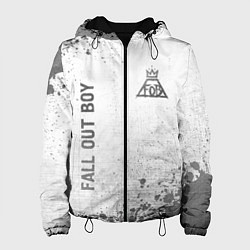 Куртка с капюшоном женская Fall Out Boy - white gradient вертикально, цвет: 3D-черный