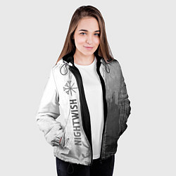 Куртка с капюшоном женская Nightwish - white gradient по-вертикали, цвет: 3D-черный — фото 2