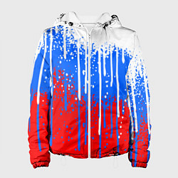 Куртка с капюшоном женская Патриот - флаг, цвет: 3D-белый