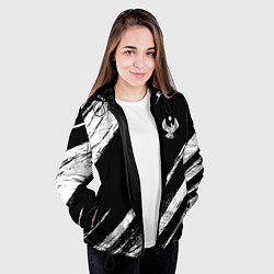 Куртка с капюшоном женская Дагестан - брызги, цвет: 3D-черный — фото 2