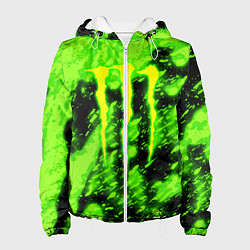 Куртка с капюшоном женская Monster energy кислотное лого, цвет: 3D-белый