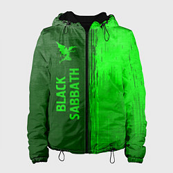 Куртка с капюшоном женская Black Sabbath - green gradient по-вертикали, цвет: 3D-черный