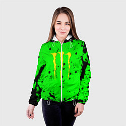 Куртка с капюшоном женская Monster energy кислотные брызги, цвет: 3D-белый — фото 2