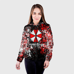 Куртка с капюшоном женская Амбрелла текстура хаоса, цвет: 3D-черный — фото 2