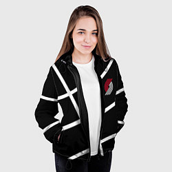 Куртка с капюшоном женская Трэйл Блэйзерс - черный мяч, цвет: 3D-черный — фото 2