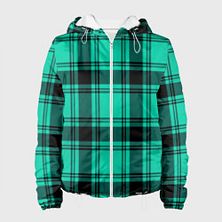Куртка с капюшоном женская Checkered turquoise, цвет: 3D-белый