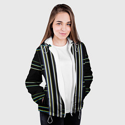 Куртка с капюшоном женская Neon yellow blue white, цвет: 3D-белый — фото 2