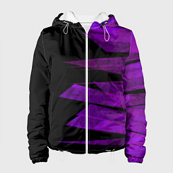 Куртка с капюшоном женская Color purple black stripes, цвет: 3D-белый