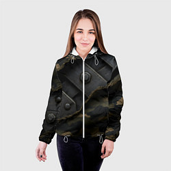 Куртка с капюшоном женская Порванная камуфляжная ткань с металлом, цвет: 3D-белый — фото 2
