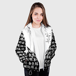 Куртка с капюшоном женская Doom японские символы, цвет: 3D-белый — фото 2