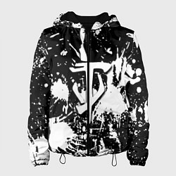 Куртка с капюшоном женская Doom белые краски, цвет: 3D-черный