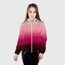 Куртка с капюшоном женская Градиент transcendent pink омбре, цвет: 3D-белый — фото 2