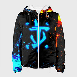 Куртка с капюшоном женская Doom лёд и пламя краски, цвет: 3D-белый