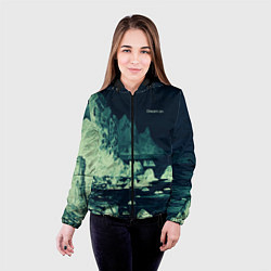 Куртка с капюшоном женская Dream on стилизованный скалистый берег, цвет: 3D-черный — фото 2