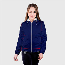 Куртка с капюшоном женская Color blue red stripes, цвет: 3D-белый — фото 2