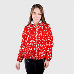 Куртка с капюшоном женская Красный яркий камуфляж, цвет: 3D-белый — фото 2