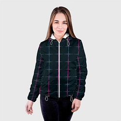 Куртка с капюшоном женская Color black stripes, цвет: 3D-белый — фото 2