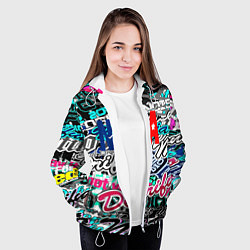 Куртка с капюшоном женская NBA надписи текстура, цвет: 3D-белый — фото 2