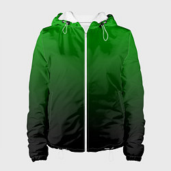 Куртка с капюшоном женская Green gradient, цвет: 3D-белый