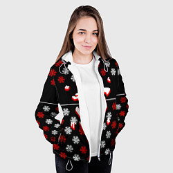 Куртка с капюшоном женская Doom winter pattern steel, цвет: 3D-белый — фото 2