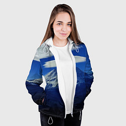 Куртка с капюшоном женская Эльбрус с облаками, цвет: 3D-белый — фото 2