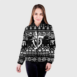 Куртка с капюшоном женская Doom x elders scrolls pattern, цвет: 3D-черный — фото 2