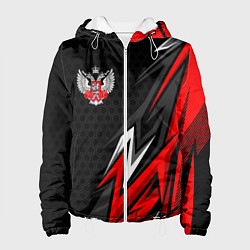 Куртка с капюшоном женская Федерация бокса - Россия, цвет: 3D-белый
