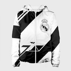 Куртка с капюшоном женская Real Madrid geometry, цвет: 3D-белый