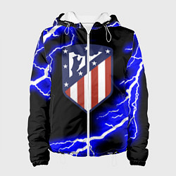 Куртка с капюшоном женская Атлетико Мадрид молнии шторм, цвет: 3D-белый