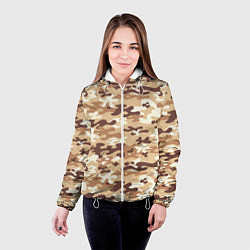 Куртка с капюшоном женская Камуфляж армия, цвет: 3D-белый — фото 2