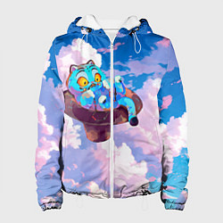 Куртка с капюшоном женская Tiger Derpy in the clouds, цвет: 3D-белый