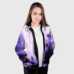 Куртка с капюшоном женская Взрывной индиго светлый, цвет: 3D-черный — фото 2