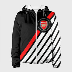 Куртка с капюшоном женская Арсенал геометрия полосы, цвет: 3D-белый