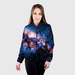 Куртка с капюшоном женская Фантастический космос звёзды и туманности, цвет: 3D-черный — фото 2