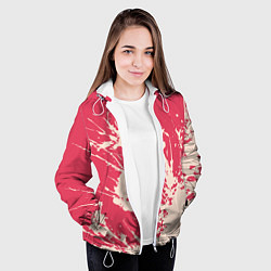 Куртка с капюшоном женская Бежевый взрыв на розовом, цвет: 3D-белый — фото 2