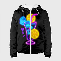 Куртка с капюшоном женская Night beach, цвет: 3D-белый