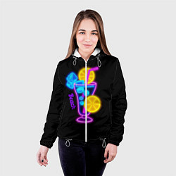 Куртка с капюшоном женская Night beach, цвет: 3D-белый — фото 2